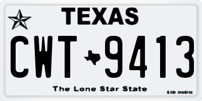 TX license plate CWT9413
