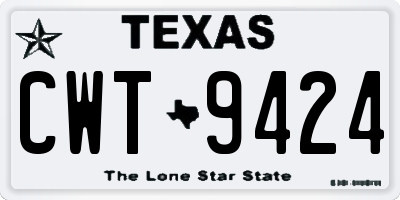 TX license plate CWT9424