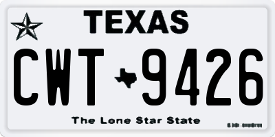 TX license plate CWT9426