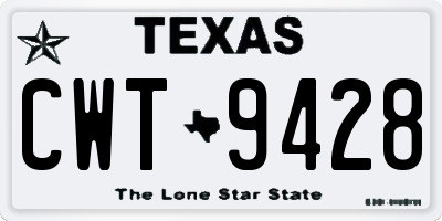 TX license plate CWT9428