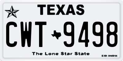 TX license plate CWT9498