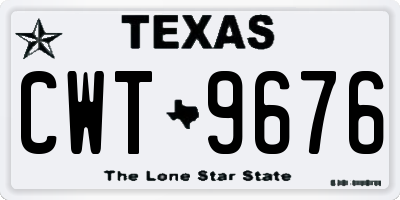 TX license plate CWT9676