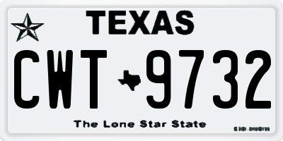 TX license plate CWT9732