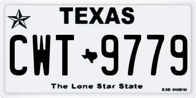 TX license plate CWT9779