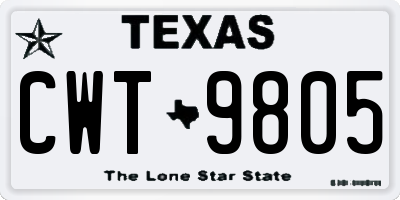 TX license plate CWT9805