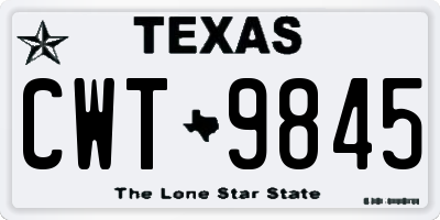 TX license plate CWT9845