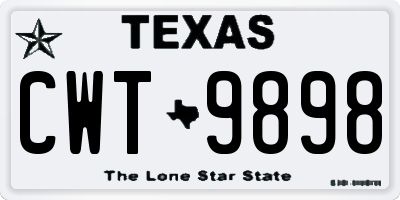 TX license plate CWT9898