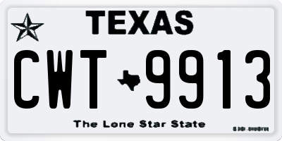 TX license plate CWT9913