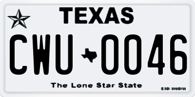 TX license plate CWU0046