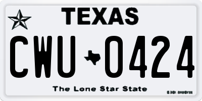 TX license plate CWU0424