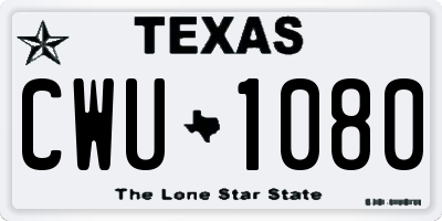 TX license plate CWU1080