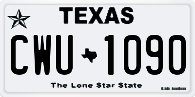 TX license plate CWU1090