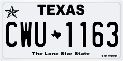 TX license plate CWU1163