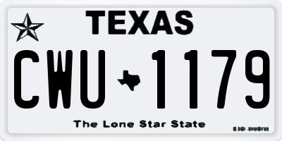 TX license plate CWU1179