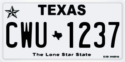 TX license plate CWU1237