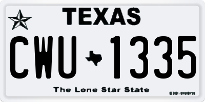 TX license plate CWU1335