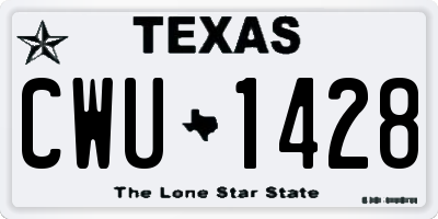 TX license plate CWU1428