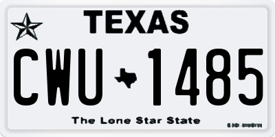 TX license plate CWU1485