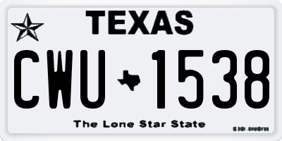 TX license plate CWU1538