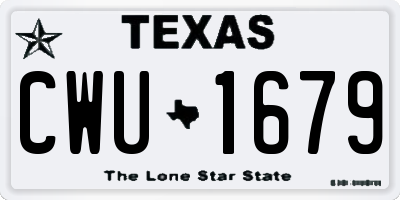 TX license plate CWU1679