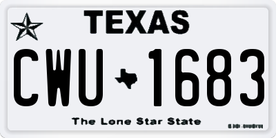 TX license plate CWU1683