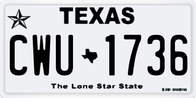 TX license plate CWU1736