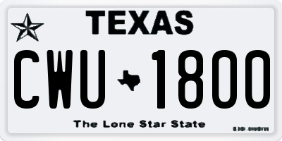 TX license plate CWU1800