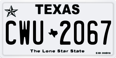 TX license plate CWU2067