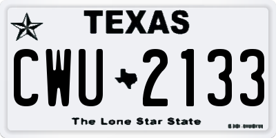 TX license plate CWU2133