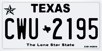 TX license plate CWU2195