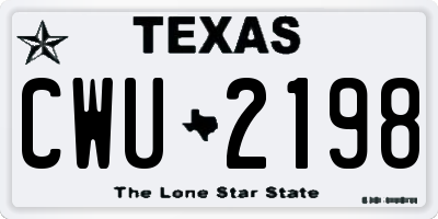 TX license plate CWU2198