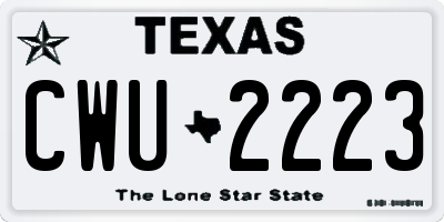 TX license plate CWU2223