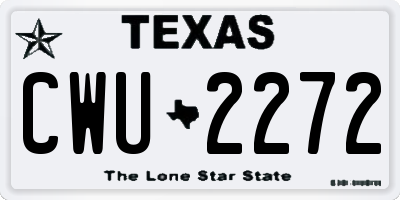 TX license plate CWU2272