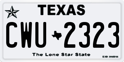 TX license plate CWU2323