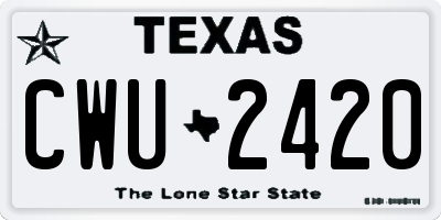 TX license plate CWU2420
