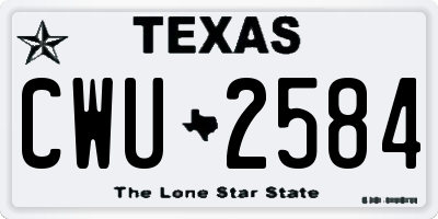 TX license plate CWU2584