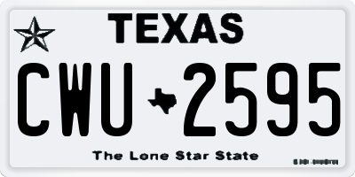 TX license plate CWU2595