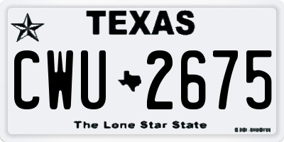 TX license plate CWU2675