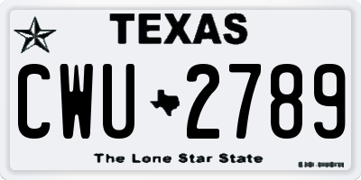 TX license plate CWU2789