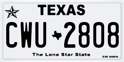 TX license plate CWU2808