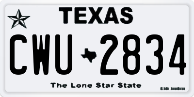 TX license plate CWU2834