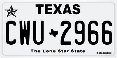 TX license plate CWU2966