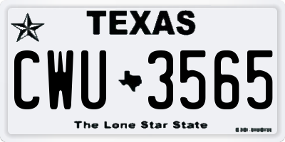 TX license plate CWU3565
