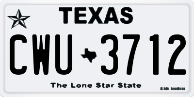 TX license plate CWU3712