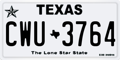 TX license plate CWU3764