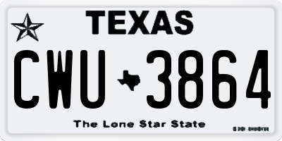 TX license plate CWU3864