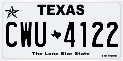 TX license plate CWU4122