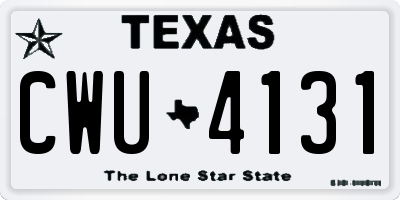 TX license plate CWU4131