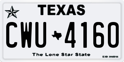 TX license plate CWU4160