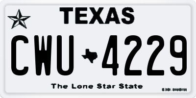TX license plate CWU4229